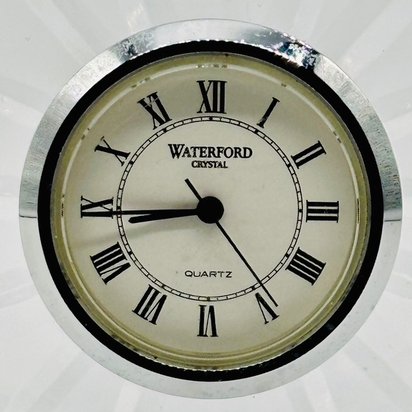 Vintage Waterford Crystal Boudoir/Small Table Clock, Roman Numerals, Circa 1990s - Picture 8 of 8